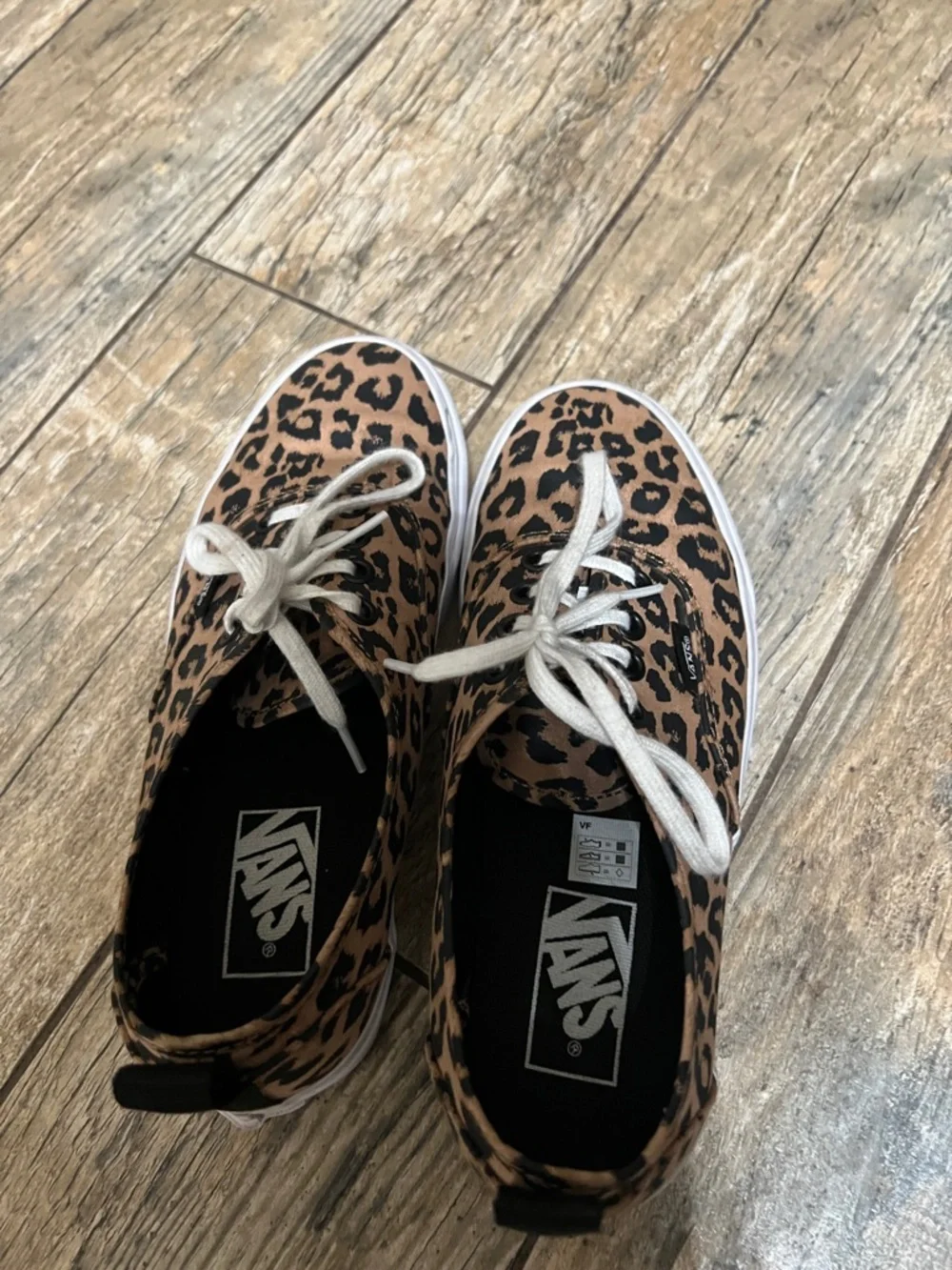 Vans Leopard-Print Canvas Low-Top Sneakers - Tan/Black/White - Picture 1 of 5